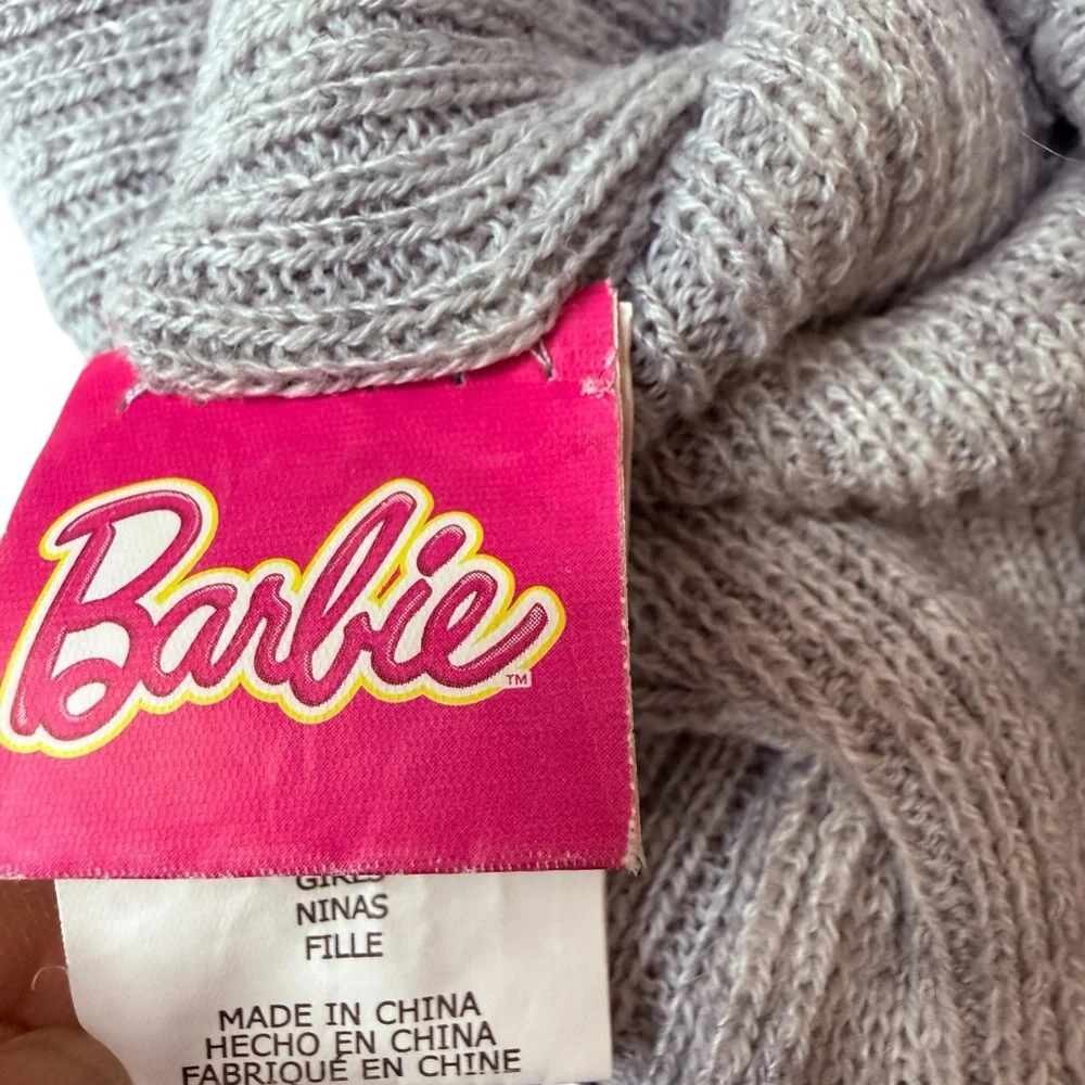 Barbie Girls Cuffed Knit‎ Beanie Hat 2016 Gray Barbie & Friends Nostalgic Winter